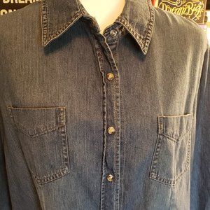 Motherhood Maternity 1x Snap Jean Denim Shirt